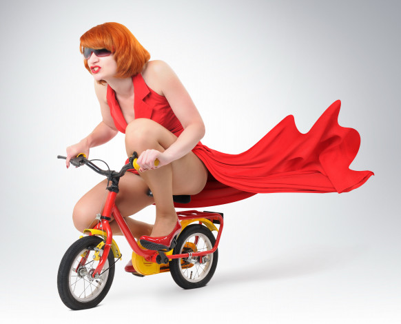 Обои картинки фото девушки, -unsort , креатив, велосипед