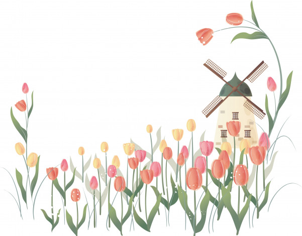 Обои картинки фото векторная графика, тюльпаны