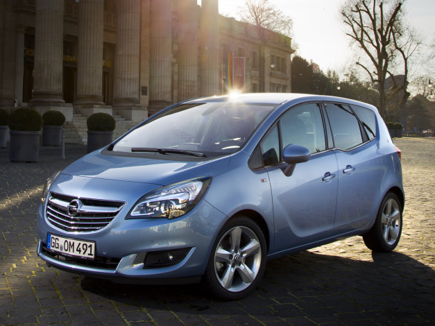 Обои картинки фото автомобили, opel, meriva, b, 2014, синий