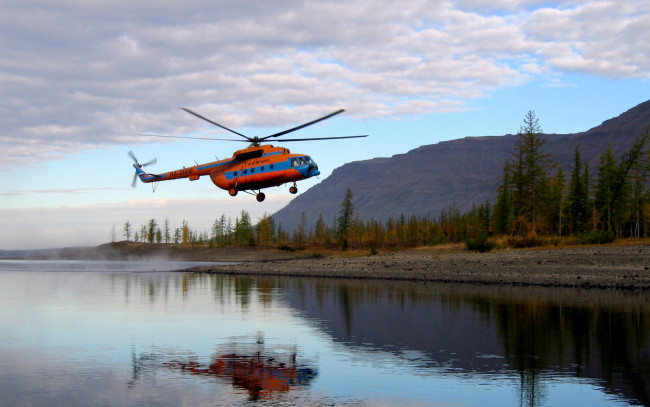 Обои картинки фото авиация, вертолёты, тайга