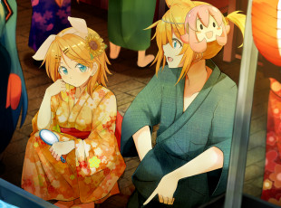 Картинка аниме vocaloid kagamine rin len kazenoko