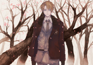 Картинка аниме hetalia +axis+powers арт зима парень