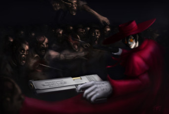 Картинка аниме hellsing вампир шакал пистолет оружие dracula алукард alucard дракула vampire
