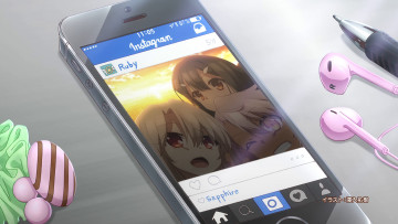 Картинка аниме музыка наушники телефон заставка фото