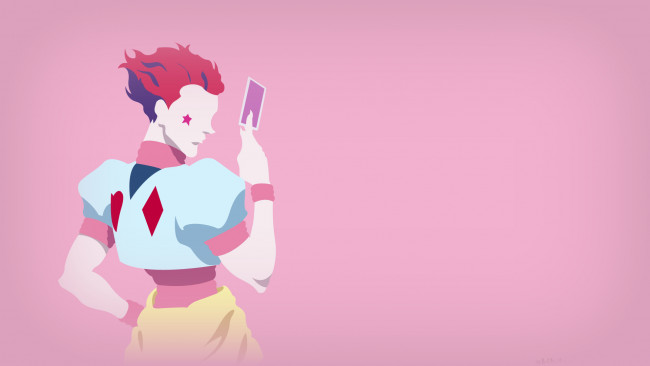 Обои картинки фото аниме, hunter x hunter, фон, вектор, хисока