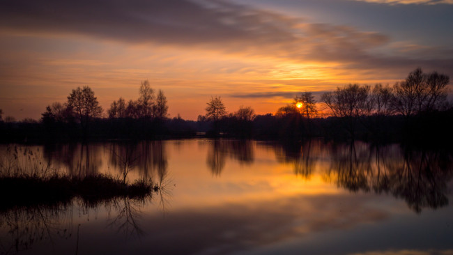 Обои картинки фото природа, восходы, закаты, закат