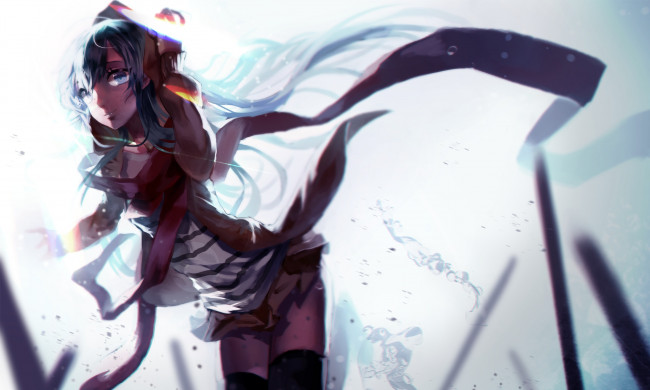 Обои картинки фото аниме, unknown,  другое, арт, девушка, взгляд