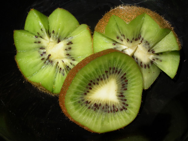 Обои картинки фото еда, киви, дольки