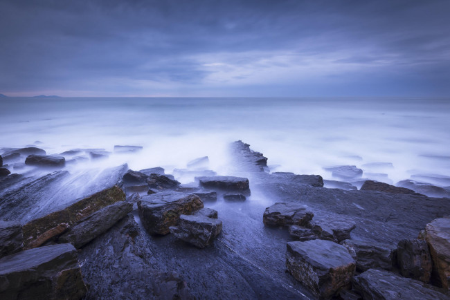 Обои картинки фото природа, побережье, закат, испания, страна, басков, бискайя