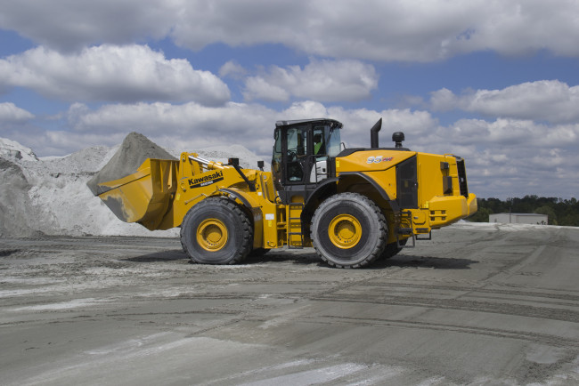 Обои картинки фото техника, фронтальные погрузчики, kawasaki