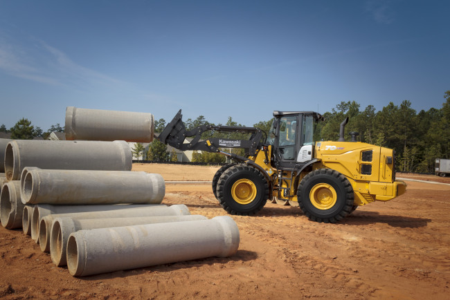 Обои картинки фото техника, фронтальные погрузчики, kawasaki