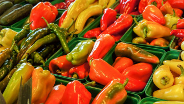 Картинка еда перец болгарский острый зеленый желтый красный