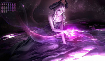 Картинка календари аниме рога взгляд лицо девушка 2018