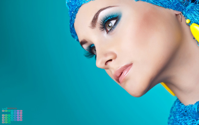 Обои картинки фото календари, девушки, взгляд, 2018, лицо