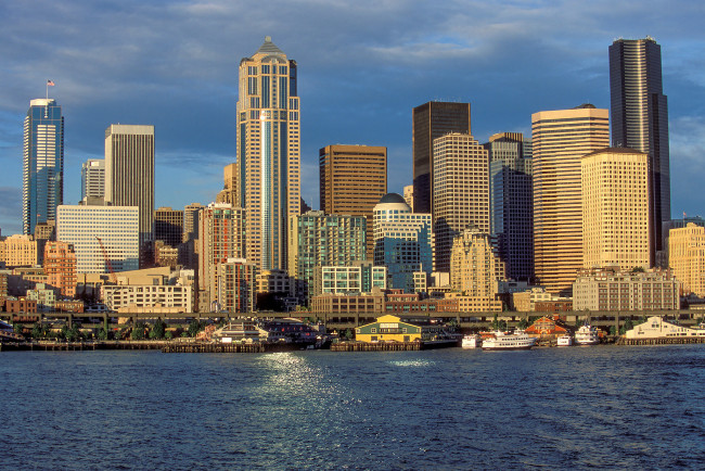 Обои картинки фото seattle, города, сиэтл , сша, небоскребы, панорама