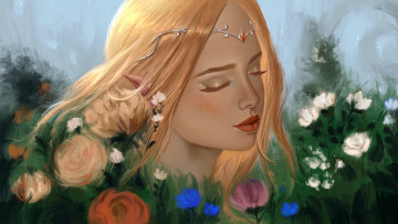 Картинка фэнтези эльфы эльф фон девушка