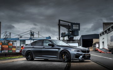 Картинка автомобили bmw черные колеса manhart m5 седан черный вид сбоку тюнинг