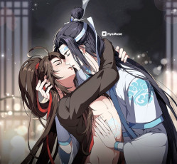 Картинка аниме mo+dao+zu+shi вэй усянь лань ванцзы поцелуй