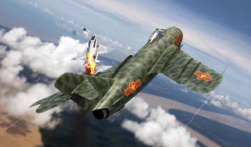 Картинка авиация 3д рисованые v-graphic истребитель вьетнам война во вьетнаме adam tooby срв миг-17ф mikoyan-gurevich mig-17f fresco shenyang j-5