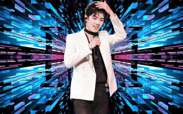 Картинка мужчины xiao+zhan пиджак галстук микрофон