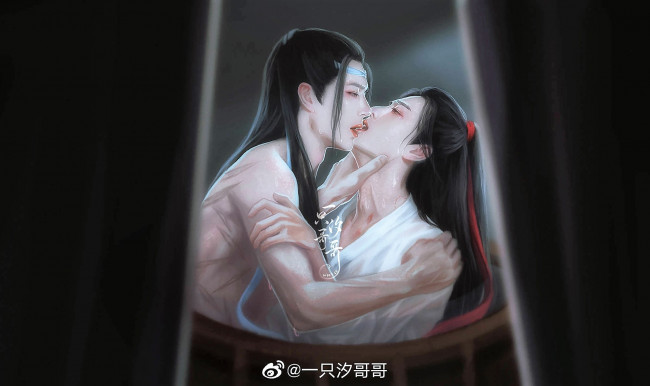 Обои картинки фото рисованное, кино,  мультфильмы, вэй, усянь, лань, ванцзы, бочка