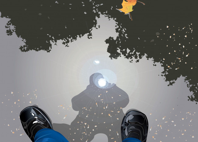 Обои картинки фото векторная графика, люди , people, ноги, отражение, лужа