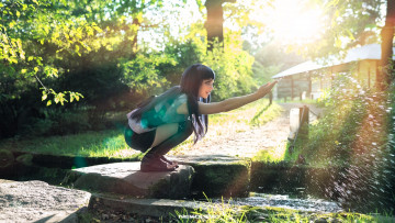 Картинка девушки sofia+lovegood костюм образ сад озеро