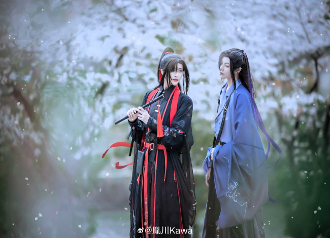 Обои картинки фото девушки, - креатив,  косплей, вэй, усянь, цзян, чэн, флейта, образы, костюмы