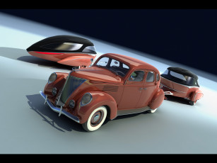обоя retro, caravan, of, bo, zolland, 1940, ford, автомобили, 3д