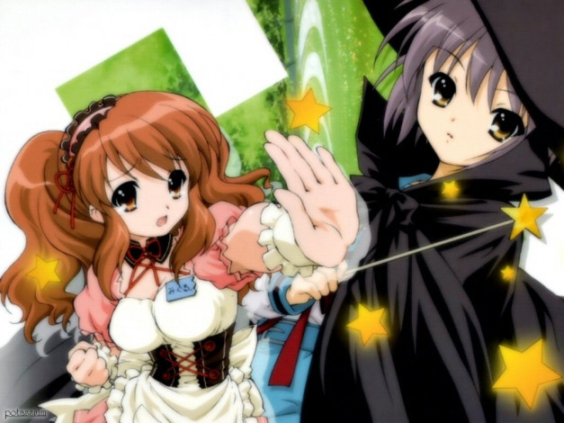 Обои картинки фото аниме, the, melancholy, of, haruhi, suzumiya
