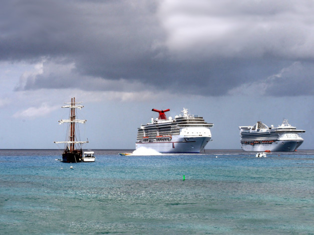 Обои картинки фото корабли, разные, вместе