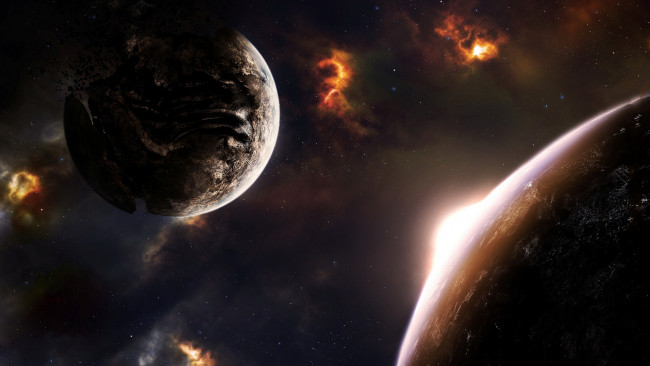 Обои картинки фото космос, арт, планеты