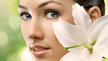 Картинка девушки -unsort+ лица +портреты лилия макро лепестки цветок взгляд глаза лицо