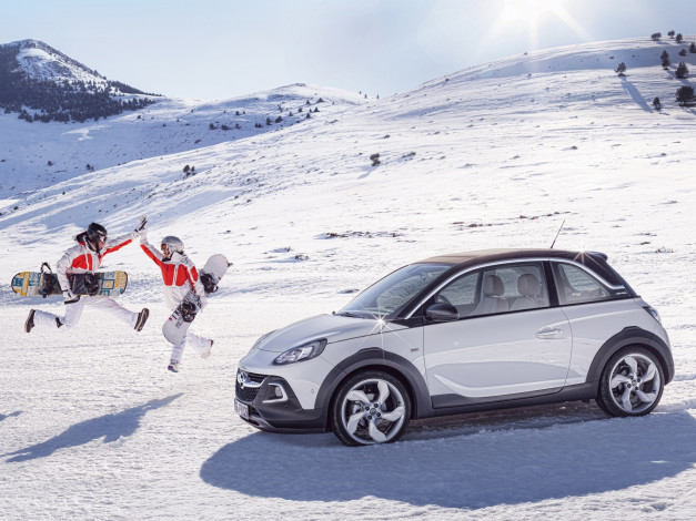 Обои картинки фото автомобили, opel, снег, 2014, rocks, adam