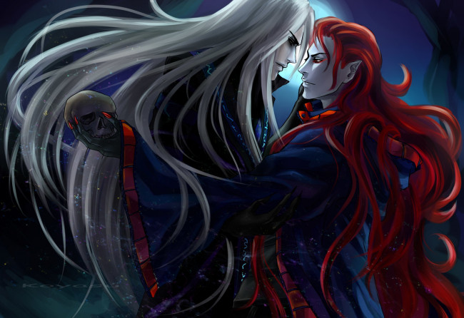 Обои картинки фото фэнтези, эльфы, фентези, арт, разговор, парни