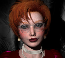 Картинка 3д+графика портрет+ portraits рыжая фон взгляд девушка