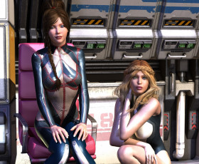 Картинка 3д+графика люди+ people девушки взгляд фон