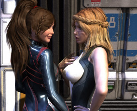 Картинка 3д+графика люди+ people фон девушки взгляд