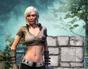 Картинка 3д+графика амазонки+ amazon девушка взгляд фон блондинка