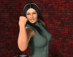 Картинка 3д+графика люди+ people жест фон взгляд девушка