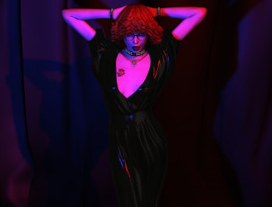 Картинка 3д+графика люди+ people девушка взгляд фон тату