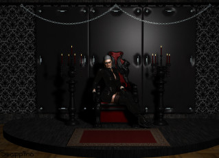 обоя 3д графика, люди , people, женщина, баронеса, интерьер, взгляд, фон