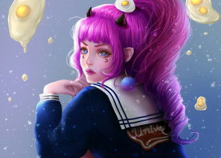 Картинка фэнтези девушки розовые арт волосы девушка renaillusion art girl