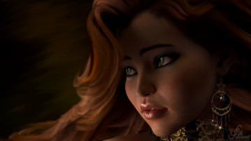 Картинка 3д+графика портрет+ portraits фон взгляд девушка