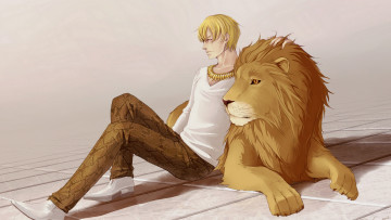 Картинка аниме fate zero гильгамеш арчер парень лев