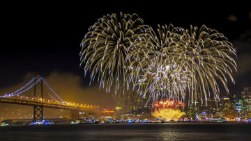 Картинка разное салюты +фейерверки ночь фейерверк