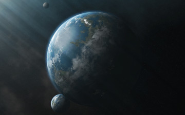 Картинка космос арт планеты звезды вселенная галактика