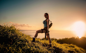 обоя bianca beauchamp, девушки, девушка, bianca, beauchamp, рассвет, природа, lara, croft, модель