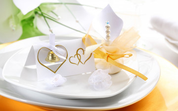 Картинка праздничные сервировка heart bell сердце колокольчик