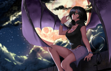 Картинка the+chronicles+of+eden аниме ангелы +демоны девушка взгляд фон демон